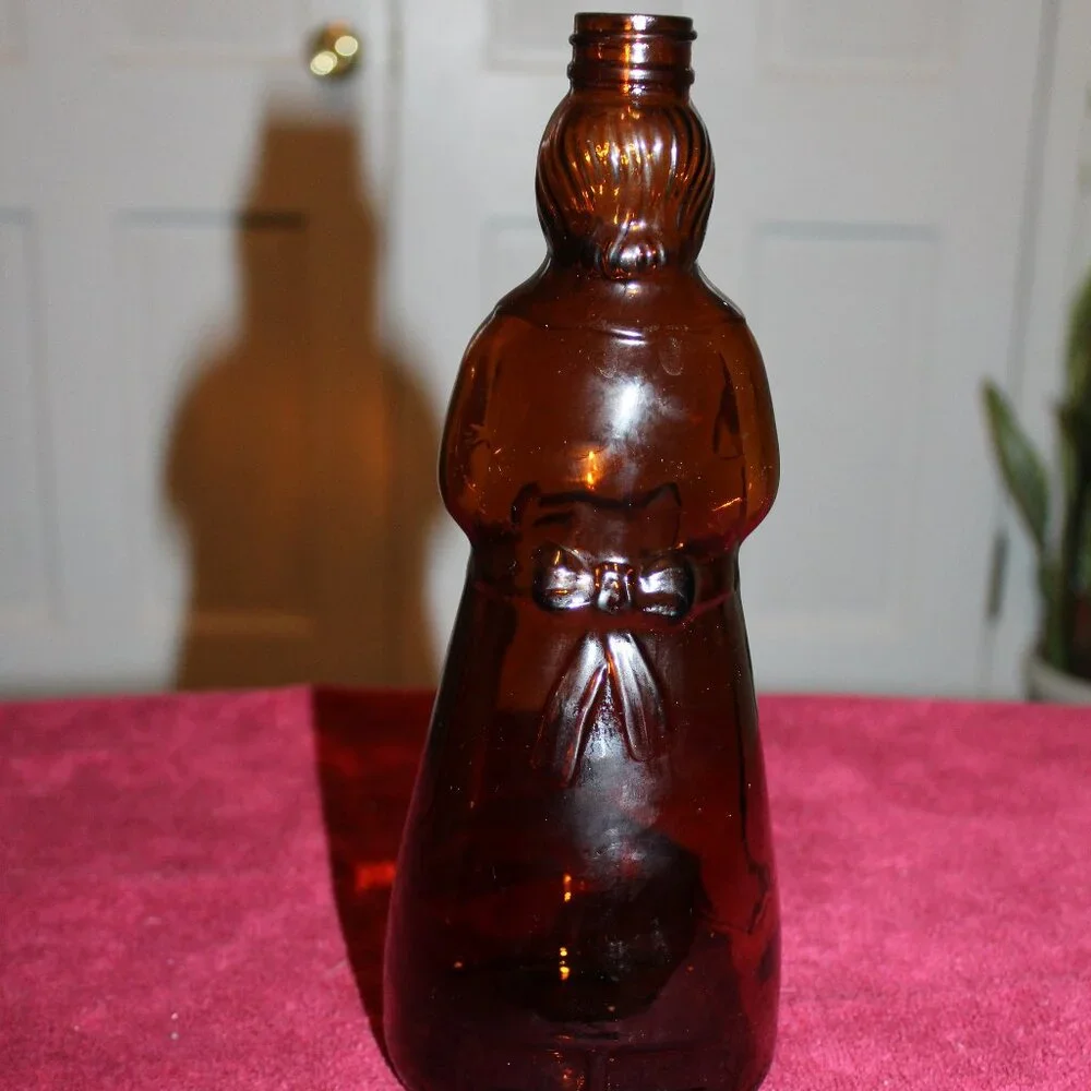 Vintage Mrs. Butterworth Jar - Amber Glass